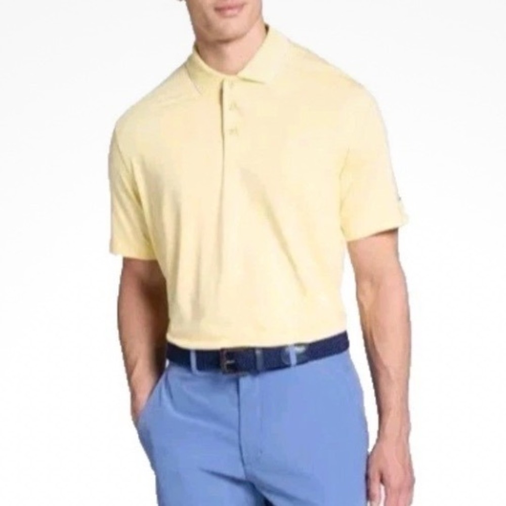 Walter Hagen Mens XL Performance 11 Final Round Polo Yellow Heather Golf Shirt